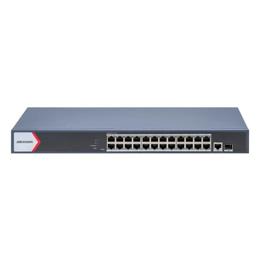HIKVISION 24port PoE 230w 1-SFP 1-Uplink Gigabit Yönetilemez Switch Metal DS-3E1526P-EI/M