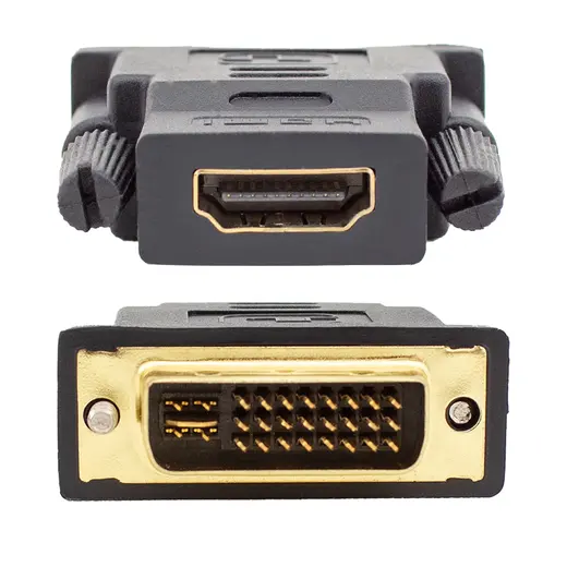 POWERMASTER HDMI DİŞİ - DVI ERKEK 24+5 PİN GOLD ÇEVİRİCİ JACK alternatif görünüm