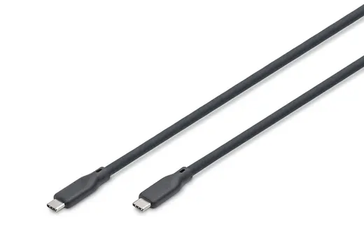 DIGITUS AK-300344-020-S USB Silikon Bağlantı Kablosu, USB 20Gbps, USB 4.0 Gen2, 20G, 240W, 8K, 2 metre, siyah renk
