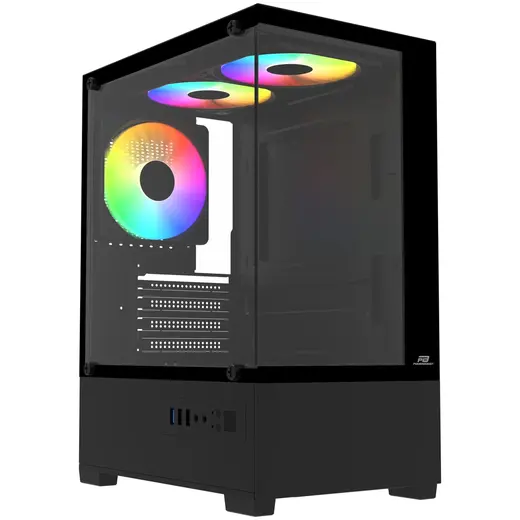 POWERBOOST 500W PB-M5001B 3-Rainbow Fanlı Micro-Tower PC Kasası görseli 6
