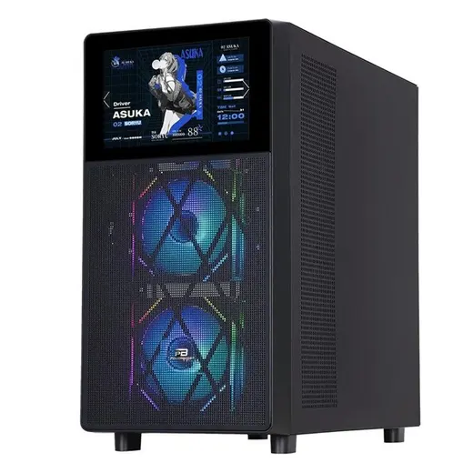 POWERBOOST PB-P4367BB LCD Mesh Panel Gaming Mid-Tower PC Kasası görseli 2
