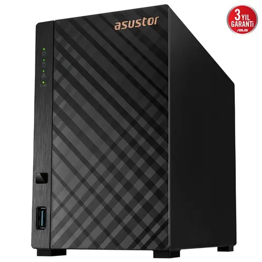 ASUSTOR 2diskli Realtek QC-1GB RAM-Gigabit Nas Server AS1102TL görseli 1