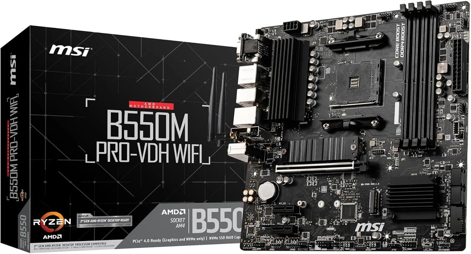 Msi B550M PRO-VDH WiFi 4400mhz(OC) M.2 AM4 mATX Anakart