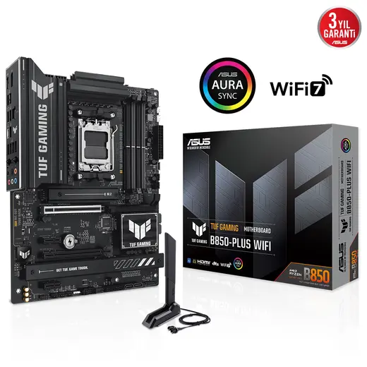 ASUS TUF GAMING B850-PLUS WIFI7 DDR5 HDMI DP PCIE 5.0 AM5 ATX görseli 2