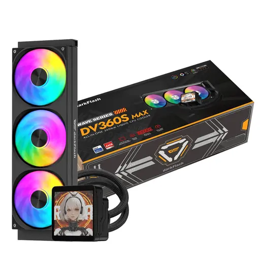 DarkFlash DV360S Max ARGB LCD 360mm Siyah Sıvı Soğutma 1851/AM5 görseli 5