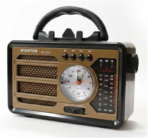 Everton RT-737 Bluetooth Usb-Micro Sd Solarlı Saatli Nostaljik Radyo