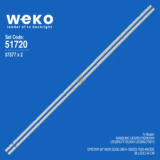 WKSET-6720 37377X2 EPISTAR 50 NEW EDGE-38EA-180223-7020-ANODE 2 ADET LED BAR (38LED)