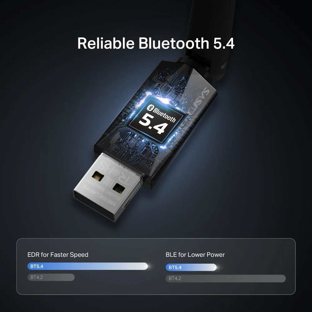 MERCUSYS MA550H Bluetooth 5.4 Harici Antenli Uzun Menzilli USB Adaptör