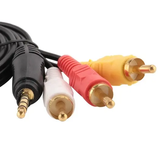 POWERMASTER 1.5 METRE DISCMAN KABLOSU (3.5MM STEREO 3 BOĞUMLU - 3RCA KABLO) görseli 3