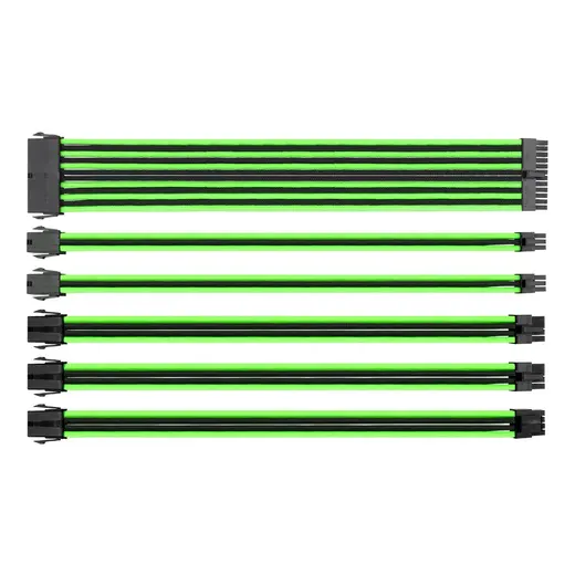THERMALTAKE TtMod AC-034-CN1NAN-A1 Yeşil/Siyah Power Supply Sleeved Kablo Seti (16 AWG) görseli 2