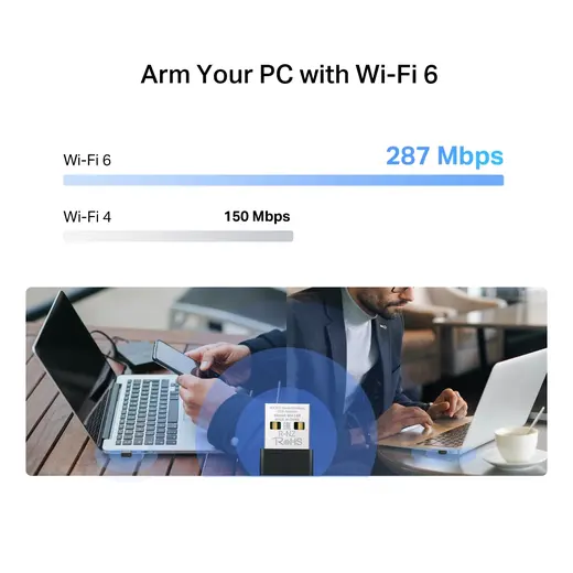 MERCUSYS MA14N WIFI6 AX300 Nano Usb Kablosuz Ağ Adaptörü görseli 5