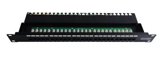 BEEK BN-PP-C3-25 25 port CAT 3 ISDN Patch Panel, zırhsız, 8P4C, LSA, 1U, kabinete monte edilebilir