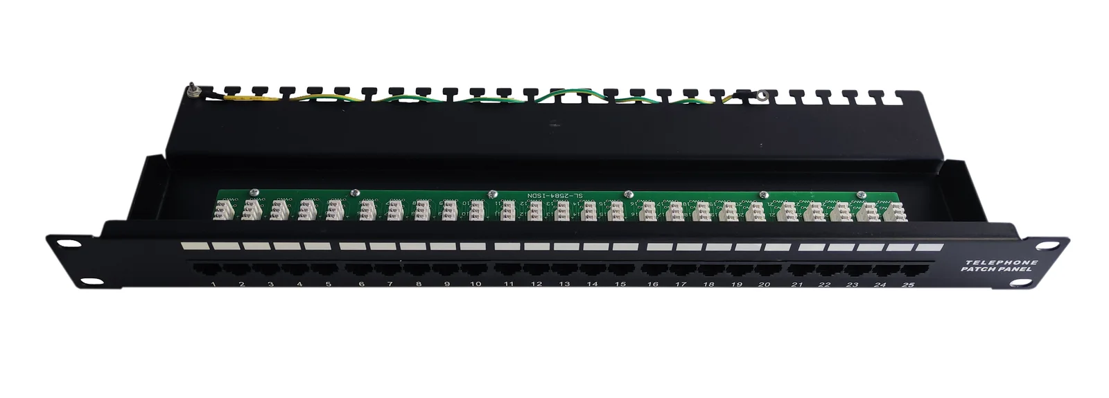 BEEK BN-PP-C3-25 25 port CAT 3 ISDN Patch Panel, zırhsız, 8P4C, LSA, 1U, kabinete monte edilebilir