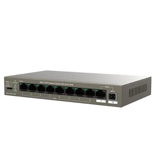TENDA 8port PoE 102w 1-SFP Gigabit Yönetilemez Switch TEG1110PF-8-120W görseli 2