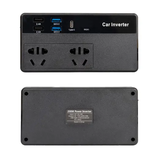 POWERMASTER CZ02/12V-24V 12-24 VOLT 200 WATT 4 USB + TYPE-C GİRİŞLİ ARAÇ POWER INVERTER alternatif görünüm