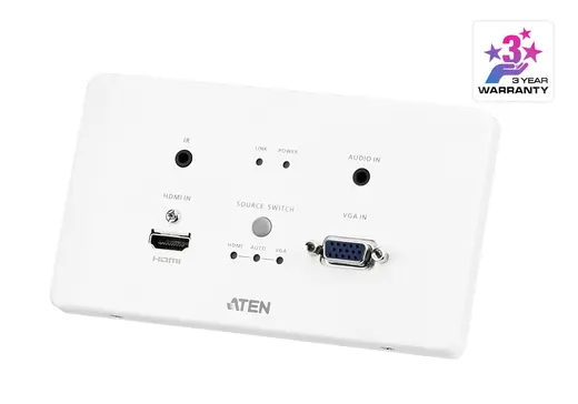 ATEN ATEN-VE2812AEUT HDMI & VGA HDBaseT Transmitter with EU Wall Plate / PoH (4K@100m) (HDBaseT Class A) (PoH PD) görseli 2