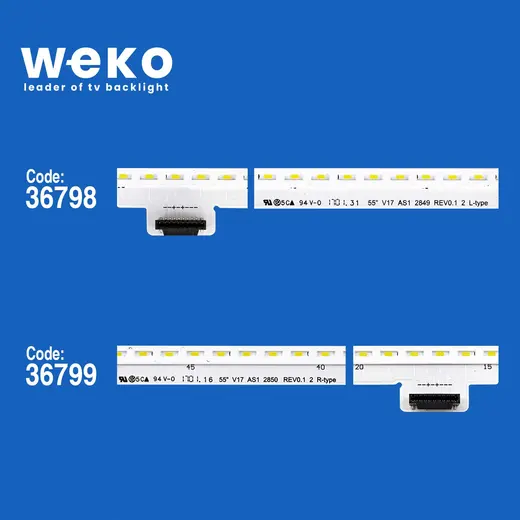 WKSET-5994 36798X1 36799X1 55 V17 AS1 2849 REV0.1 2 L/R TYPE 2 ADET LED BAR (102LED) alternatif görünüm