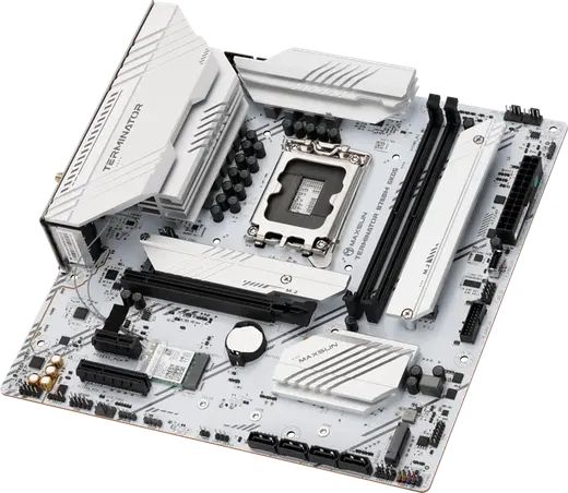 MAXUN TERMINATOR B760M GKD5 ICE DDR5 HDMI-DP PCIE 4.0 1700p mATX BEYAZ görseli 2