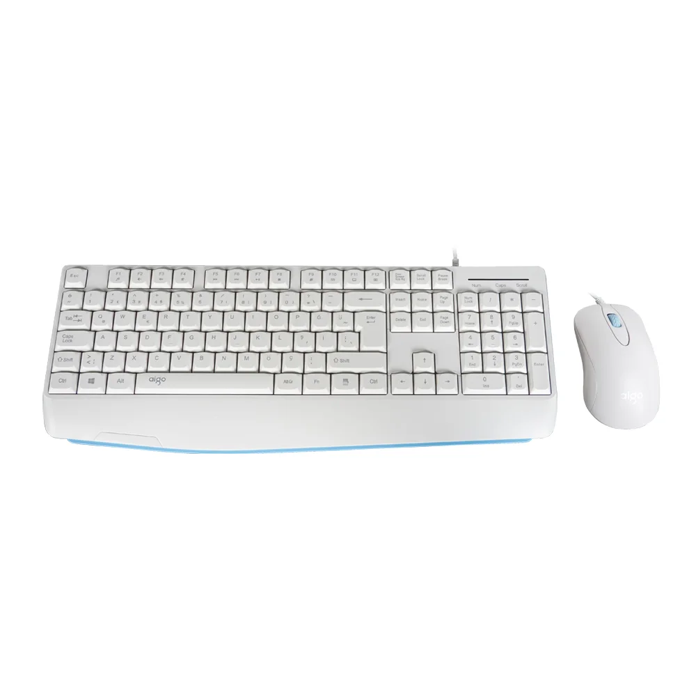 AIGO AK310 Pro Beyaz Kablolu Q Klavye + Mouse Set
