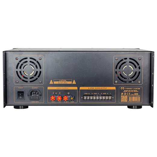 MAGICVOICE MV-1213 USB BT UK RMS100W MAX 800W 6 ZON+99DSP+4-16-70-100V TRAFOLU MIXER KÜP ANFİ görseli 3
