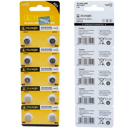 TIANQIU AG3 LR41 ALKALİN SAAT PİLİ (10LU PAKET)*OXFORD alternatif görünüm