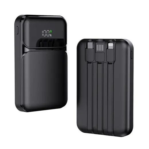 SnapMax SNP-3006 10.000 mah Hızlı Şarj LED Göstergeli 3in1 Dahili Kablolu Powerbank