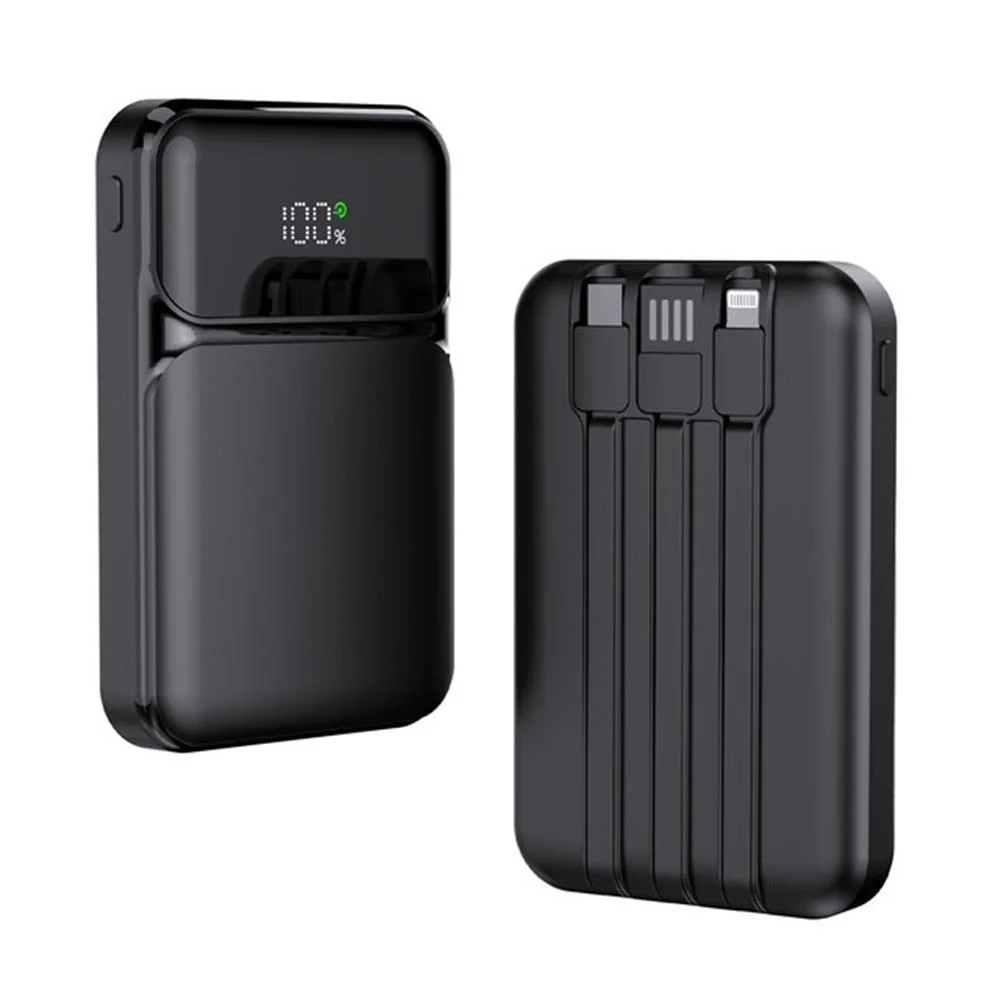 SnapMax SNP-3006 10.000 mah Hızlı Şarj LED Göstergeli 3in1 Dahili Kablolu Powerbank
