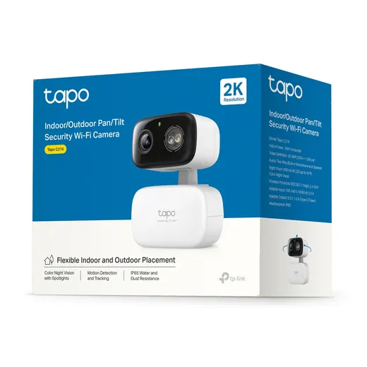 TP-LINK 3MP 4MM WIFI Kablosuz Pan/Tilt İç-Dış Mekan IP Kamera TAPO C216 görseli 1