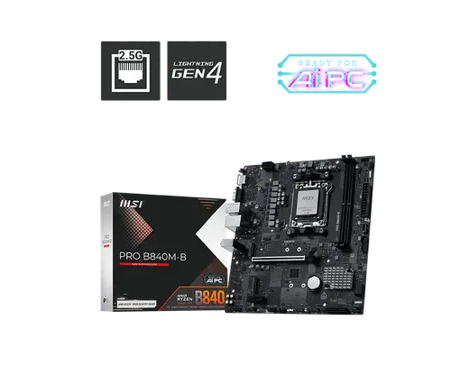 MSI PRO B840M-B DDR5 HDMI-VGA PCIE 4.0 AM5 mATX görseli 1