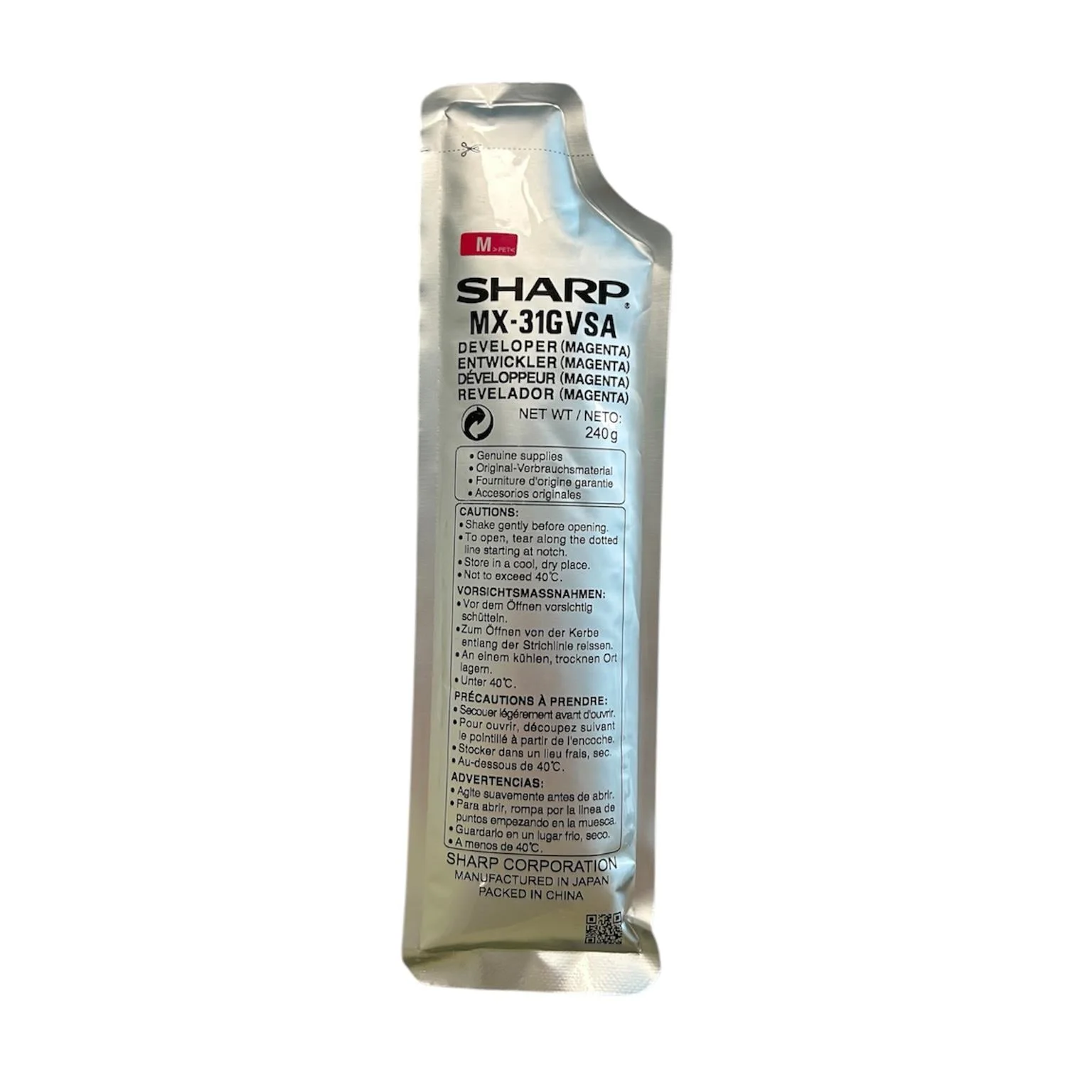 Sharp MX-25GV, MX-27GV, MX-31GV, MX-51GV Series Orijinal Magenta Developer 240g.