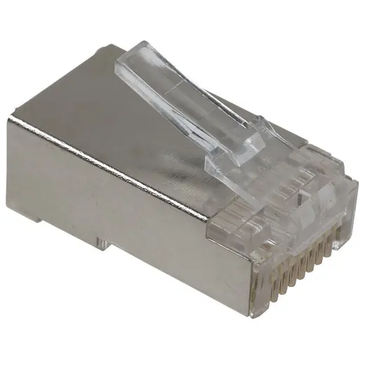 DIGITUS A-MO 8/8 SRS Modüler Fiş, Cat. 5E, RJ45, 8P8C, Zırhlı (Shielded), Yuvarlak Kablo Tipi