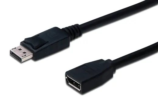 DIGITUS AK-340200-020-S DisplayPort (DP) Uzatma Kablosu, DP Erkek - DP Dişi, 2 metre, kilit mekanizmalı, AWG 28