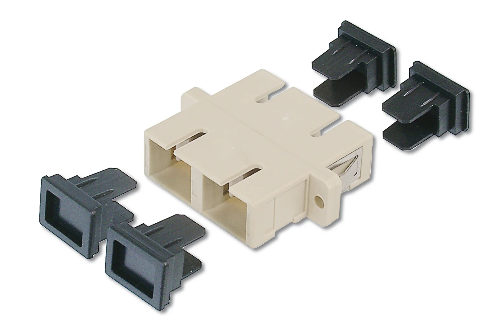 DIGITUS DN-96004-1 SC-SC Coupler, Gri, Plastik, Duplex, Multimode, Fosfor Bronz Ferrule, Sabitleyicili