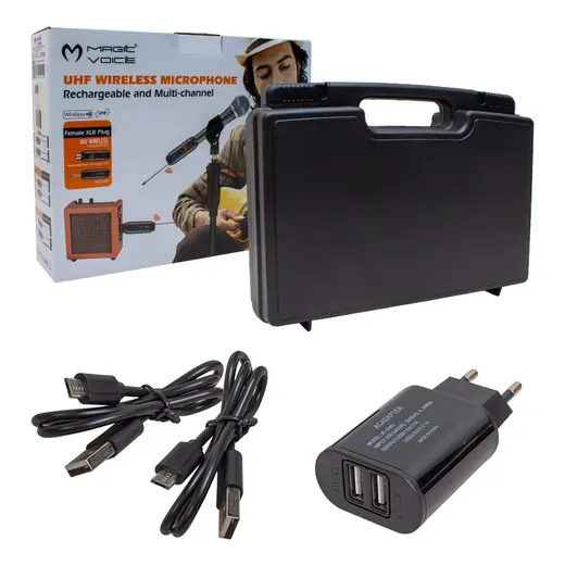 MAGICVOICE MV-19596 UHF ENSTRÜMAN TİP KABLOSUZ MİKROFON ÜÇLÜ SET(KÜRSÜ-YAKA MİKROFONLU)(XLRLİ) görseli 3