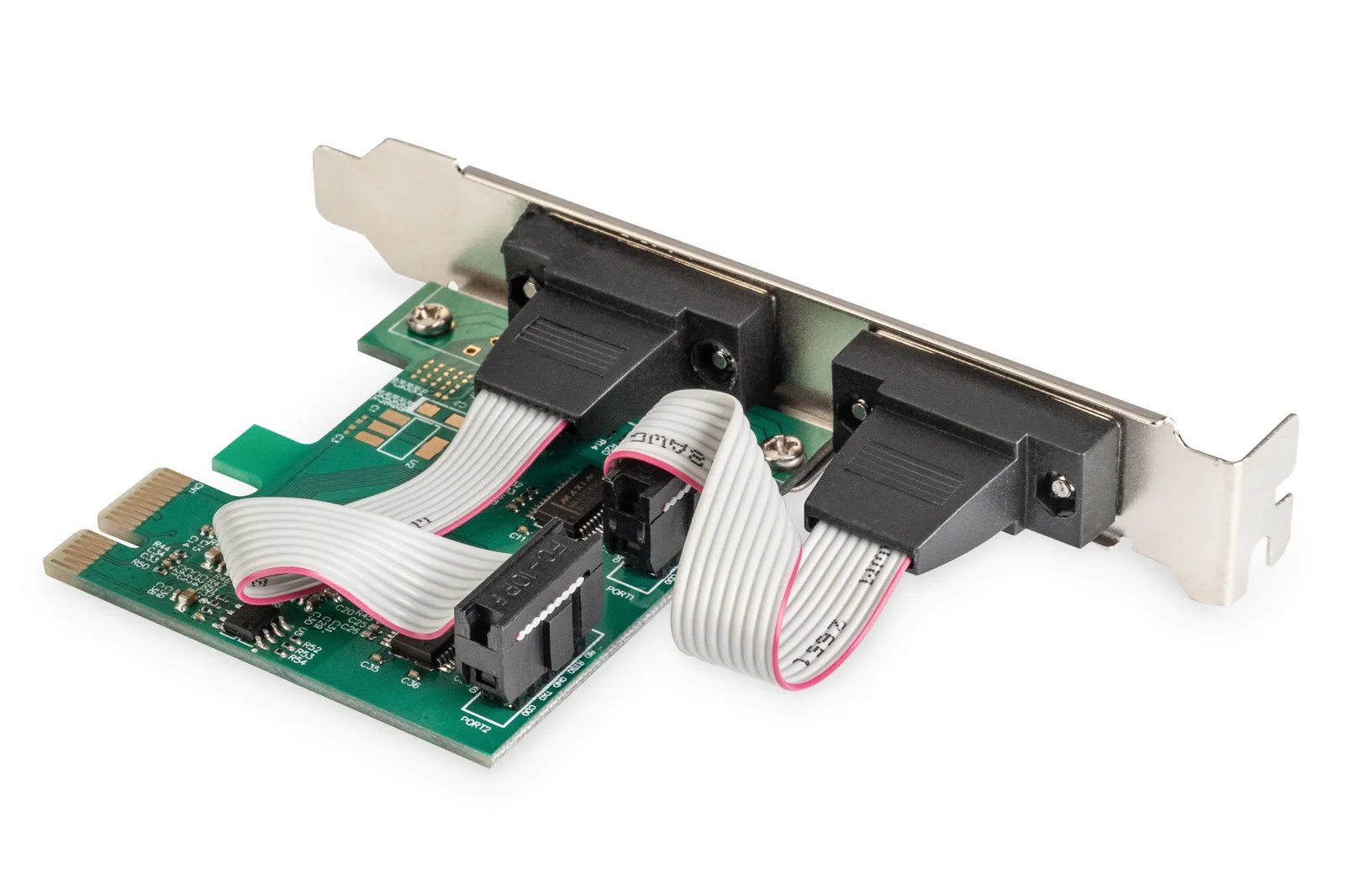 DIGITUS DS-30000-1 2 Port Seri PCI Express Kartı, 2 x Seri (DB9 erkek), ASIX99100 chipset'li, Low Profile braket'li