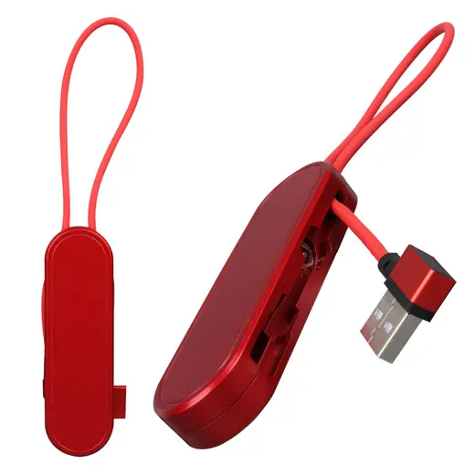 POWERMASTER PM-25904 KIRMIZI 3İN1 (TYPE C- LİGHTNİNG- MİCRO USB) MANYETİK UÇ TAŞINABİLİR ŞARJ KABLOSU görseli 3