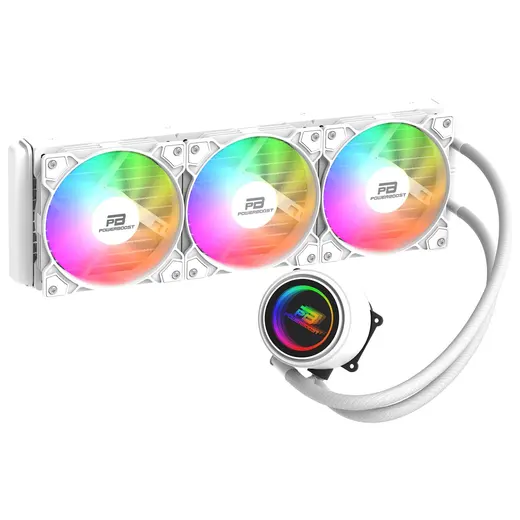 POWERBOOST 360MM CIRCLE 360W Rainbow Fanlı AM5-1851p Sıvı Soğutmalı İşlemci Fanı Beyaz görseli 3