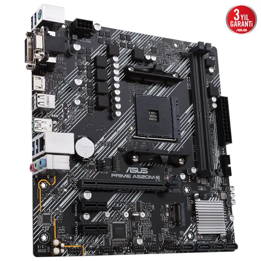 ASUS A520M-E PRIME CSM DDR4 HDMI DP PCIE 4.0 AM4 mATX görseli 3