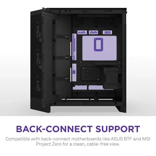 NZXT H9 FLOW RGB 2025 CM-H92FB-R1 Dual Chamber Gaming EATX PC Kasası görseli 2