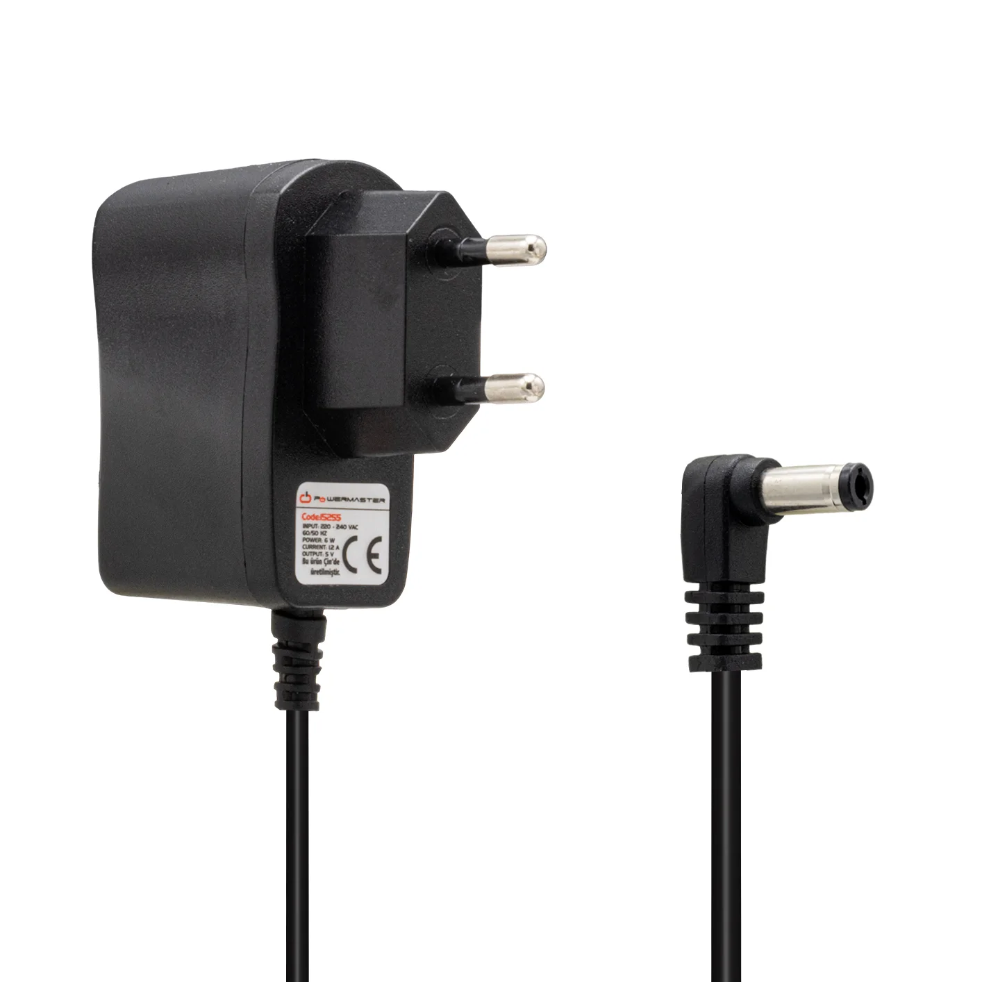 POWERMASTER PM-15255 5 VOLT - 1.2 AMPER 5.5*2.5 MM UÇLU PRİZ TİPİ ADAPTÖR