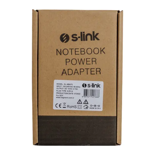 S-LINK SL-NBA70 90W 19.5 VOLT 4.74 AMPER 6.5X4.4 UÇLU SONY NOTEBOOK ADAPTÖR (SAMSUNG LED TV) görseli 4