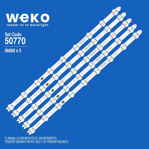 WKSET-5770 36688X5 TRIDENT 65UM75 REV01 SSC-Y19-TRIDENT-65UM75 5 ADET LED BAR