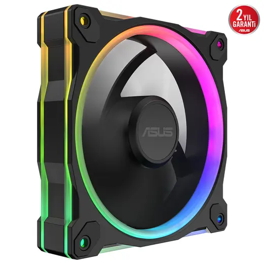 ASUS PRIME MR120 ARGB Black 120mm 1600RPM 58CFM PWM Aura Sync Kasa Fanı – 90DA00I0-B09000 görseli 6