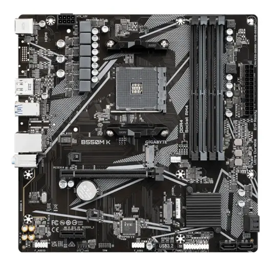 GIGABYTE B550M K DDR4 4733MHZ 1XHDMI 1XDP 1XM.2 MATX AM4 (AMD AM4 5000/5000G/4000G/3000/3000G SERİLERİ İLE UYUMLU) görseli 2