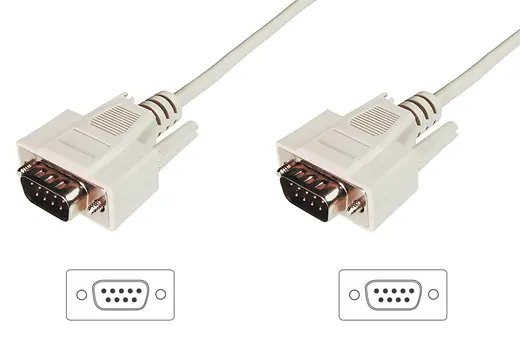 DIGITUS AK-610107-020-E Veri Transfer Kablosu, D-Sub9 Erkek - D-Sub9 Erkek, 2 metre, bej renk
