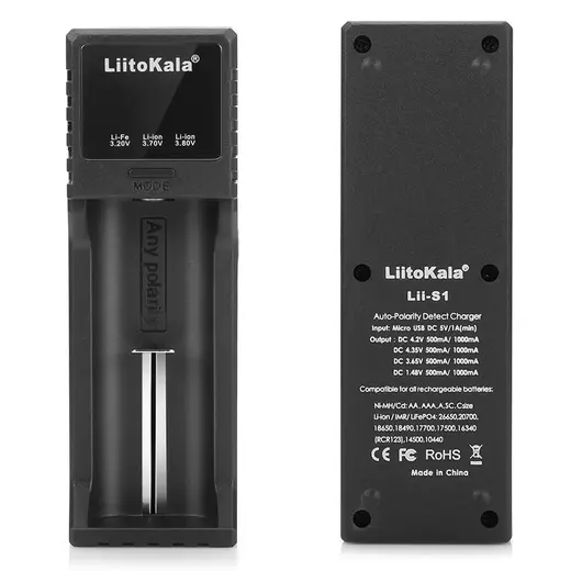 LIITOKALA LII-S1 UNİVERSAL AA/AAA/18650/14500/123A AKILLI TEKLİ PİL ŞARJ CİHAZI ALETİ alternatif görünüm