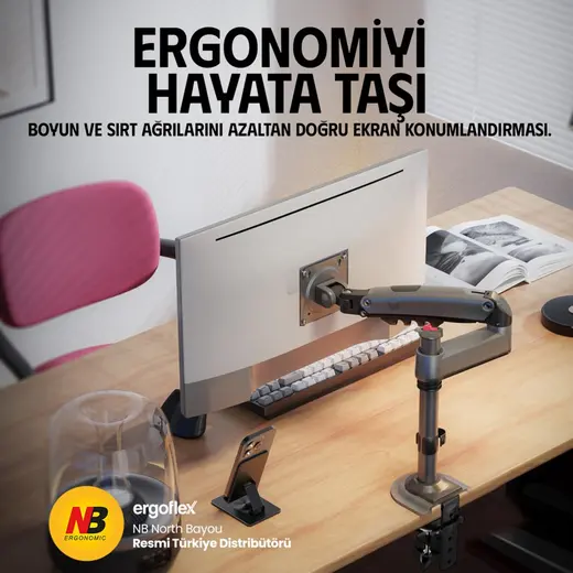 North Bayou H100 17-32 İnch Amortisörlü Monitör Standı görseli 8