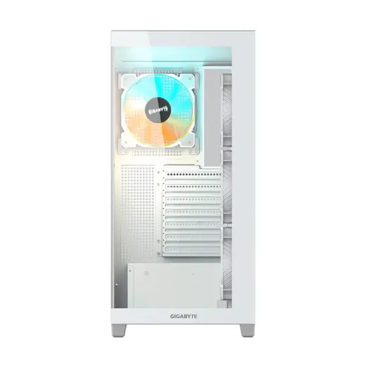 GIGABYTE GB-C500PI-ST C500 Panoramic Stealth Ice Sütunsuz Panoramik Cam Beyaz Mid Tower PC Kasası (4x ARGB Fanlı) görseli 3