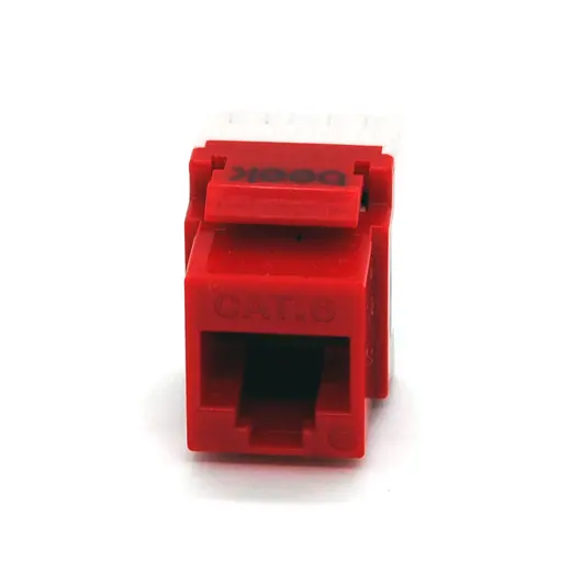BEEK BN-KJ6-U0-R CAT 6 Keystone Jack, zırhsız/unshielded, 250 MHz acc. ISO/IEC 11801:2002 AM2:2009/09, kırmızı renk alternatif görünüm