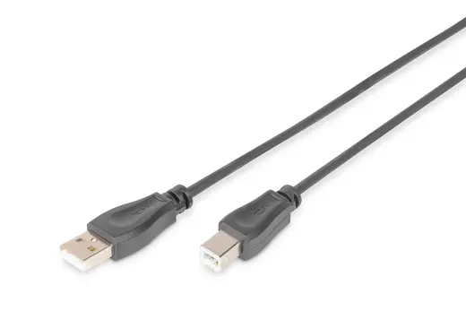 DIGITUS AK-300105-018-S USB 2.0 Bağlantı Kablosu, USB A Erkek - USB B Erkek, 1.8 metre, AWG 28, USB 2.0 uyumlu, UL
